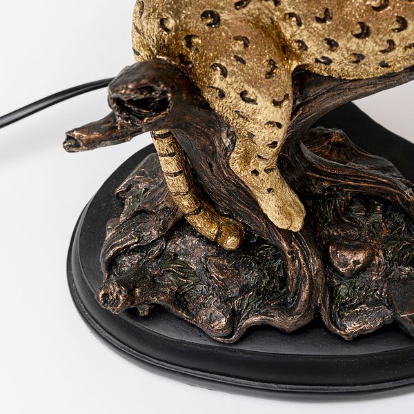 Tischleuchte Relax Leopard - Stahl / Polyresin - Schwarz / Gold