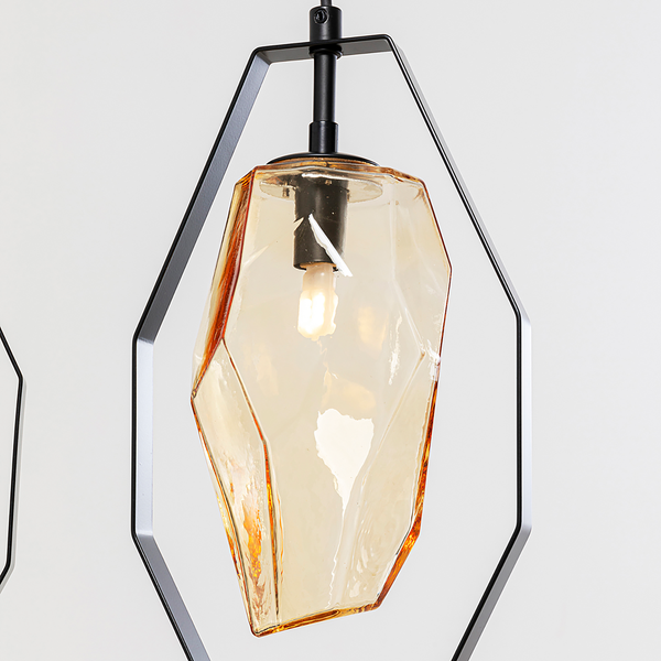 Hängeleuchte Diamond Fever Dining - Stahl / Glas - 5-flammig - Schwarz
