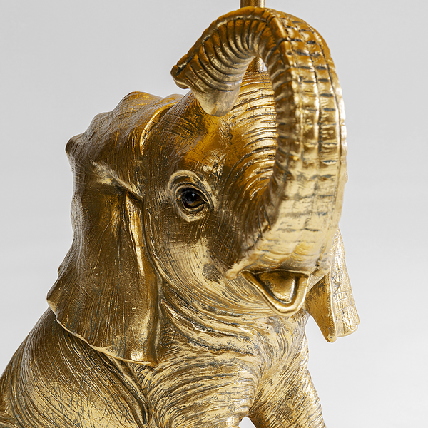 Tischleuchte Happy Elefant - Stahl / Polyester - Schwarz / Gold