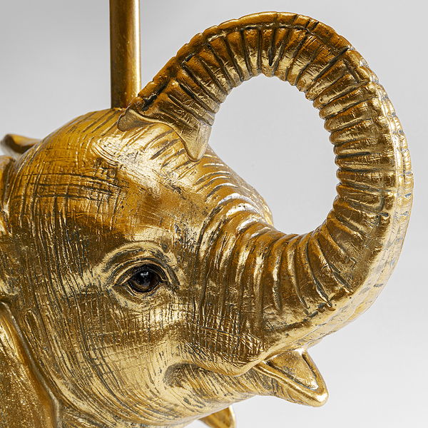 Tischleuchte Happy Elefant - Stahl / Polyester - Schwarz / Gold