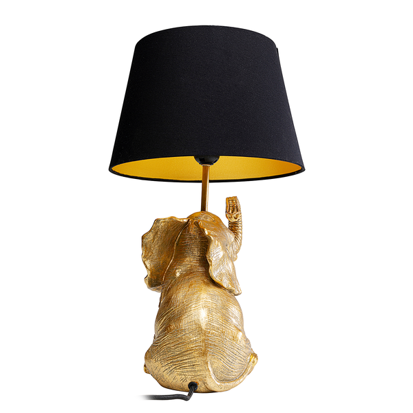 Tischleuchte Happy Elefant - Stahl / Polyester - Schwarz / Gold