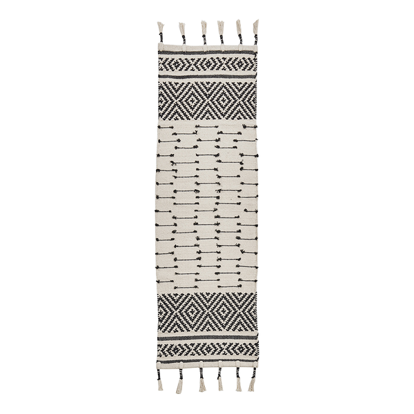 Tischläufer Zoey - Baumwolle / Polyester - Schwarz / Creme - 40 x 120 cm