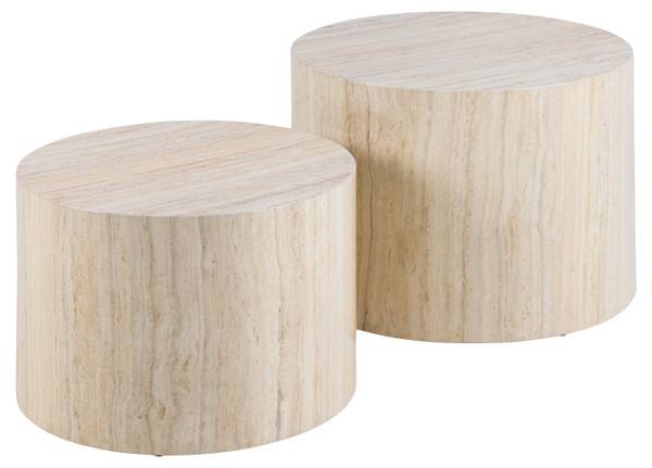 Beistelltisch Nison 2er-Set - Travertin Dekor