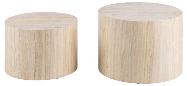 Beistelltisch Nison 2er-Set - Travertin Dekor