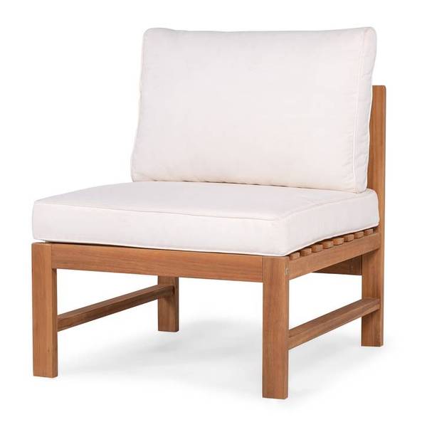 Loungesessel Bayton ohne Armlehnen - Akazie massiv / Polyester - Braun / Beige