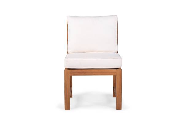 Diningstuhl Bayton - Akazie massiv / Polyester - Braun / Beige