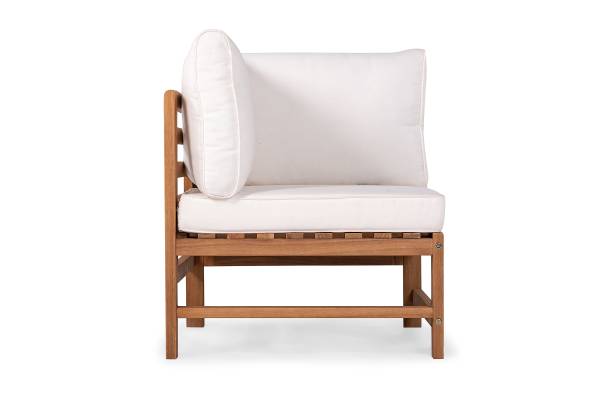 Loungeecke Bayton - Akazie massiv / Polyester - Braun / Beige