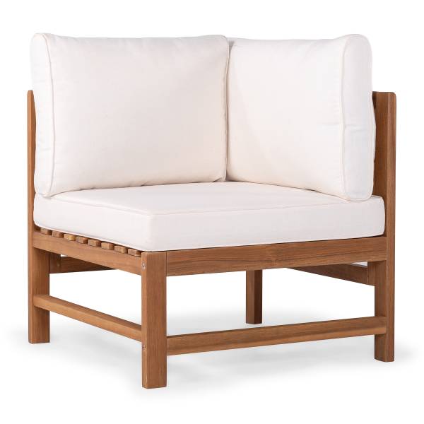 Loungeecke Bayton - Akazie massiv / Polyester - Braun / Beige