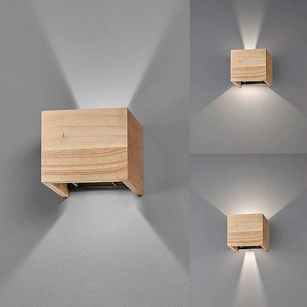 LED-Wandleuchte Paloma - Eiche Massiv - Flammenanzahl: 1