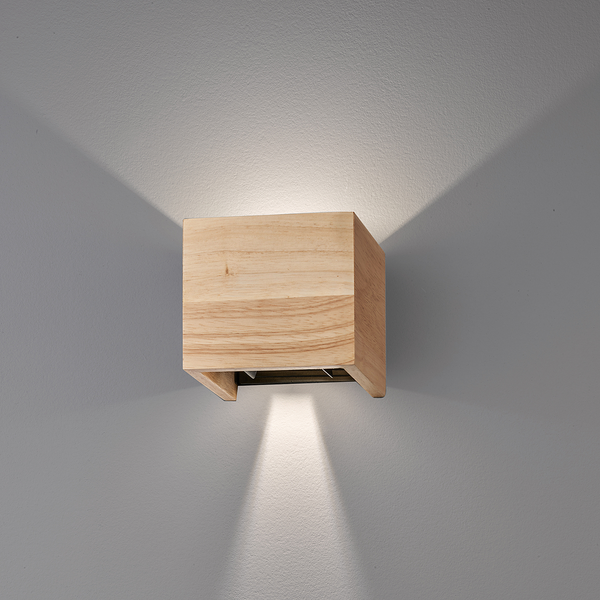LED-Wandleuchte Paloma - Eiche Massiv - Flammenanzahl: 1