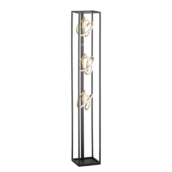 LED-Stehleuchte Gisi - Eisen - Schwarz - 3-flammig