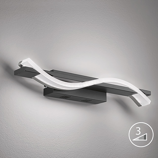 LED-Wandleuchte Bridge - Eisen - Dunkelgrau - 1-flammig