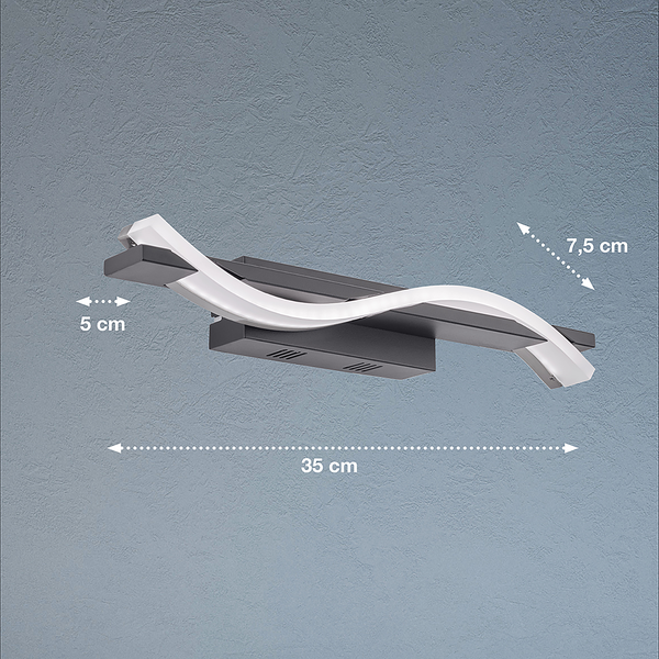 LED-Wandleuchte Bridge - Eisen - Dunkelgrau - 1-flammig