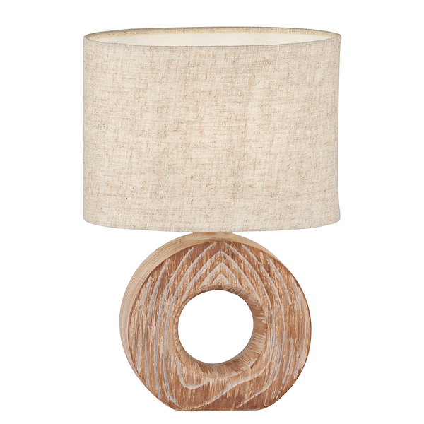 Tischleuchte Hanke - Keramik / Leinen - 1-flammig - Beige