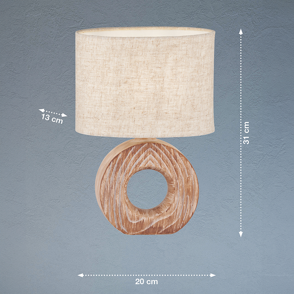 Tischleuchte Hanke - Keramik / Leinen - 1-flammig - Beige