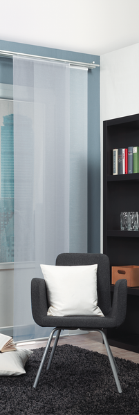 Flächenvorhang Rom - Polyester - Weiß - 1er Set