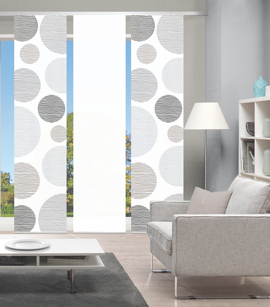 Schiebevorhang Cirque - Polyester - 60 x 245 cm - Steingrau