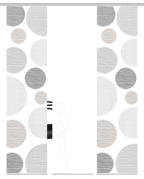 Schiebevorhang Cirque - Polyester - 60 x 245 cm - Steingrau