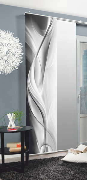 Schiebevorhang Halifax - Polyester - Grau - 60 x 245 cm