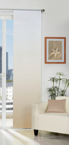 Schiebevorhang Madrid - Polyester - 60 x 245 cm - Sand / Weiß