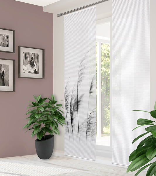 Schiebevorhang Pamilo - Polyester - 60 x255 cm - Grau