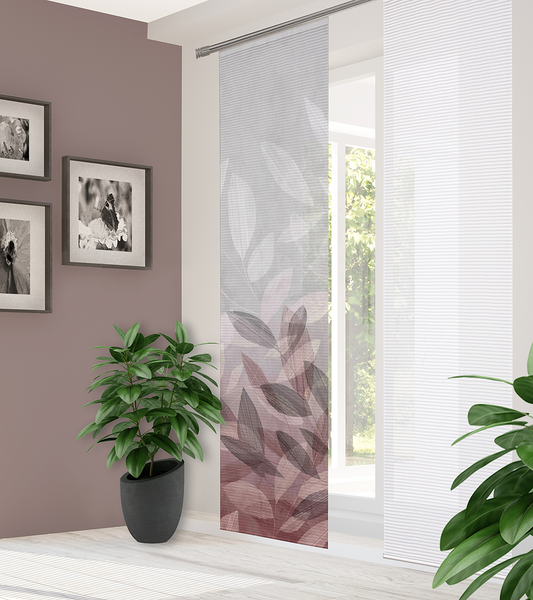 Schiebevorhang Abbe - Polyester - Bordeaux - 60 x 255 cm - 1er Set