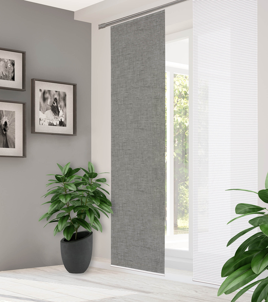 Schiebevorhang Estra - Polyester - 60 x 255 cm - Grau