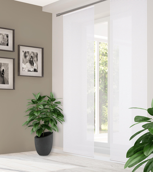 Schiebevorhang Romolus - Polyester - Weiß - 60 x 255 cm