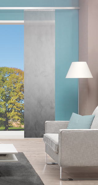 Schiebevorhang Amia - Polyester - Grau - 60 x 245 cm