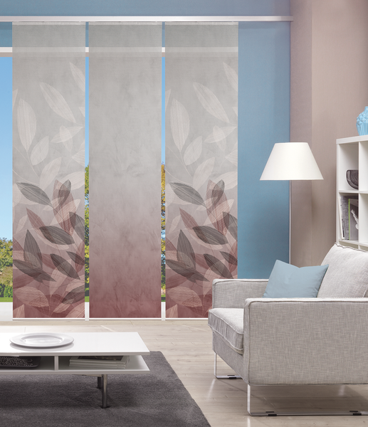 Schiebevorhang Abbe - Polyester - Bordeaux - 60 x 245 cm - 3er Set
