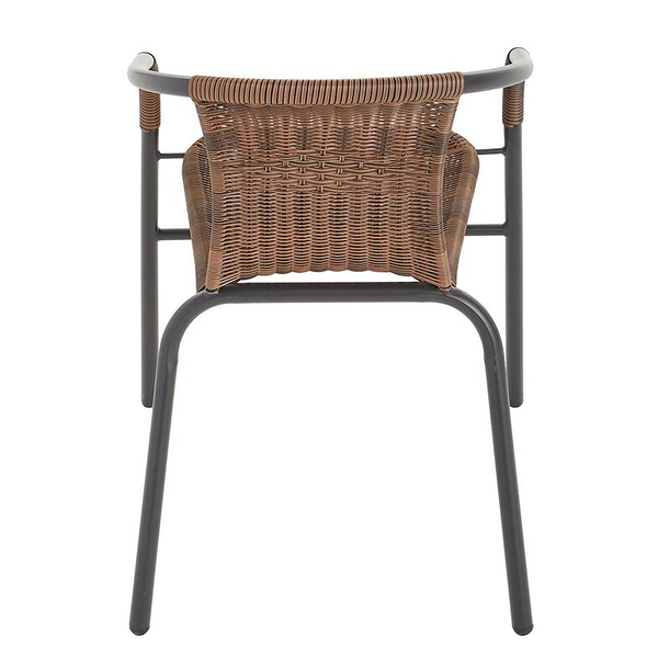 Gartenstuhl Ronas 2er-Set - Eisen / Polyrattan - Grau / Braun