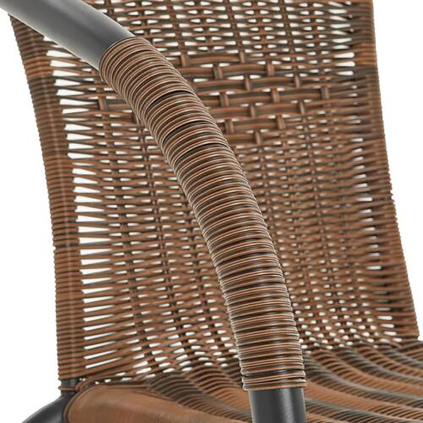 Gartenstuhl Ronas 2er-Set - Eisen / Polyrattan - Grau / Braun