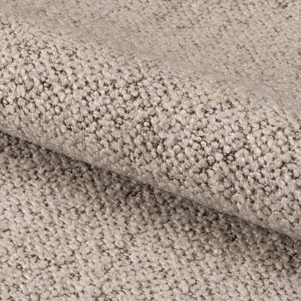 Armlehnenstuhl MESITA 2er Set - Bouclé Stoff Moena: Beige - Eiche Natur