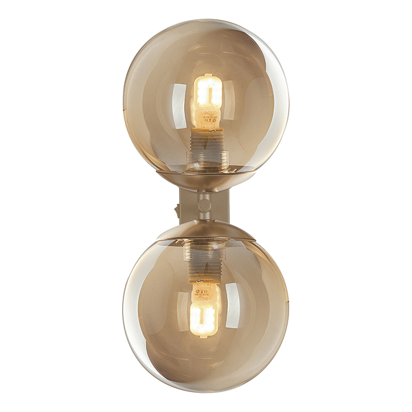 Wandleuchte Neptun - Rauchglas / Eisen - Beige