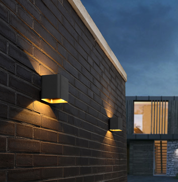 LED-Außenwandleuchte Dodd Typ C - Aluminium - 2-flammig