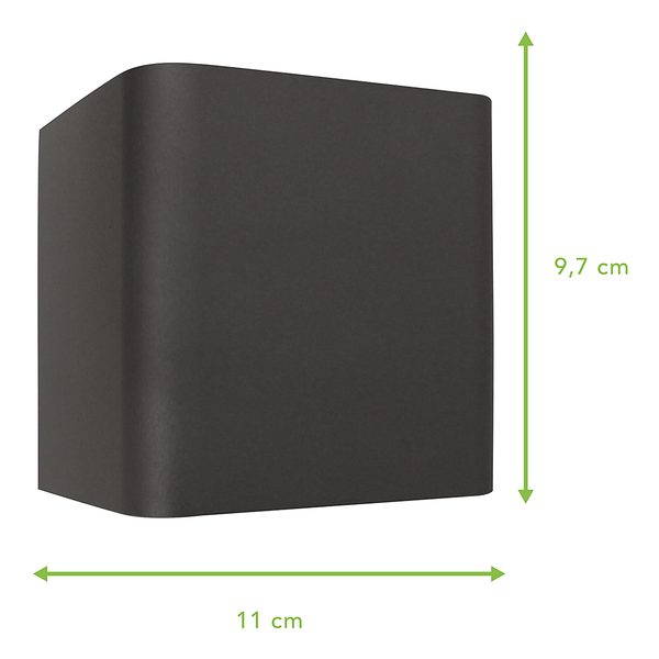 LED-Außenwandleuchte Dodd Typ C - Aluminium - 2-flammig