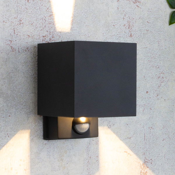 LED-Außenwandleuchte Dubai mit Sensor - Aluminium - 1-flammig