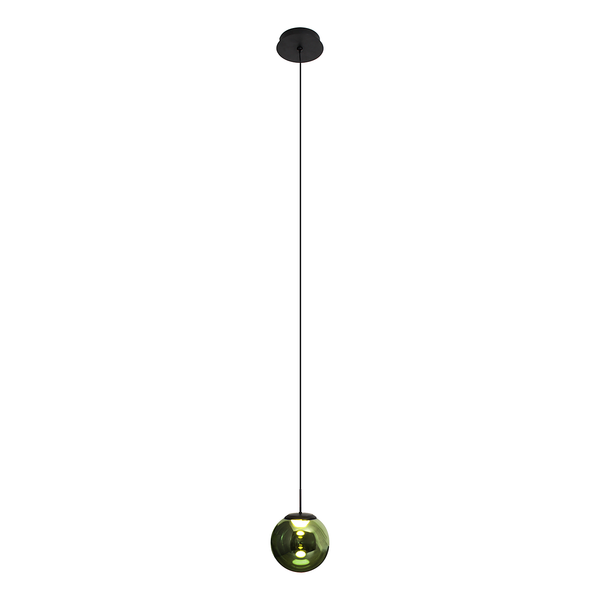 LED-Pendelleuchte Altair - Klarglas / Aluminium - Grün / Gelb - Flammenanzahl: 1