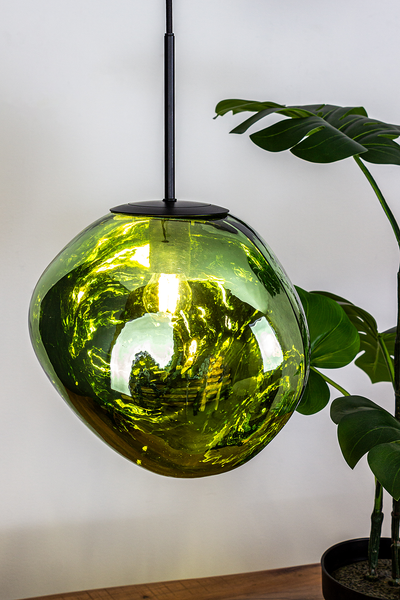 Pendelleuchte Canopus Typ C - Klarglas / Aluminium - 1-flammig - Grün