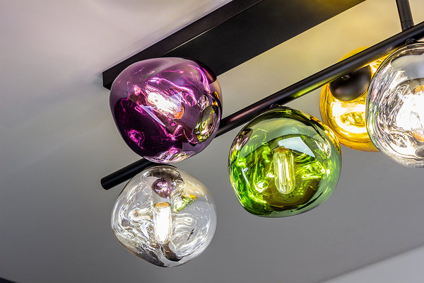 Deckenleuchte Canopus - Klarglas / Aluminium - 5-flammig