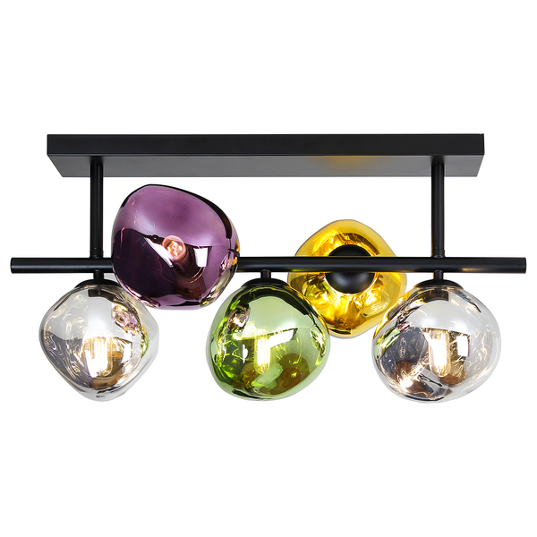 Deckenleuchte Canopus - Klarglas / Aluminium - 5-flammig