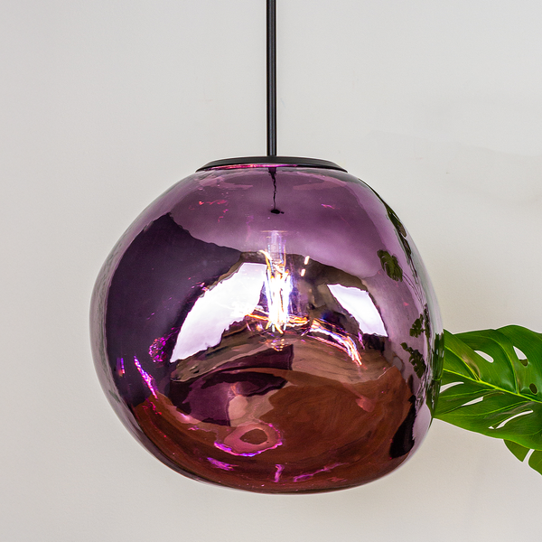 Pendelleuchte Canopus Typ B - Klarglas / Aluminium - 1-flammig - Violett
