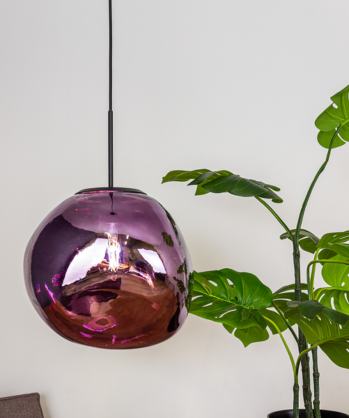 Pendelleuchte Canopus Typ B - Klarglas / Aluminium - 1-flammig - Violett