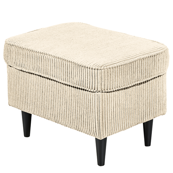 Polsterhocker Marson - Cordstoff Zuri: Creme
