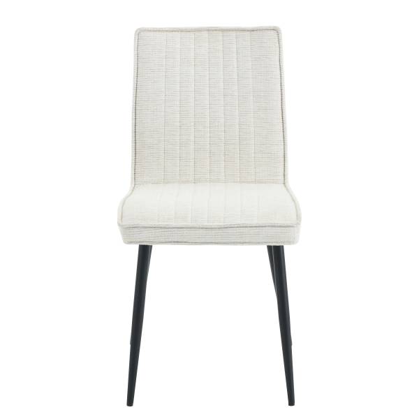 Polsterstuhl CIRIANO 2er-Set - Chenille / Eisen - Beige / Schwarz