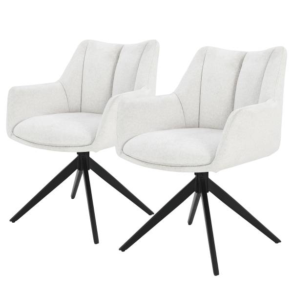 Drehbarer Polsterstuhl FIGURA 2er-Set - Creme
