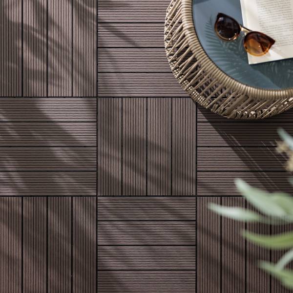 Terrassenfliese Thish 11er-Set - Kaffeebraun