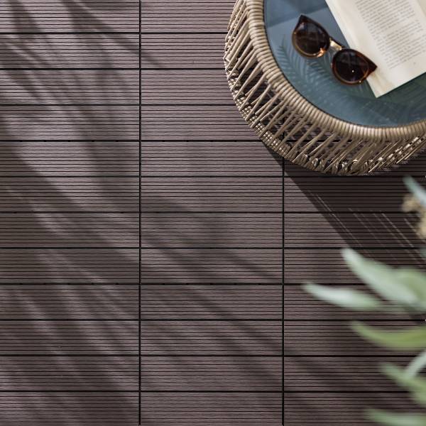 Terrassenfliese Thish 11er-Set - Kaffeebraun