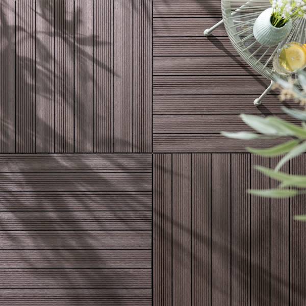 Terrassenfliese Thish 6er-Set - Kaffeebraun