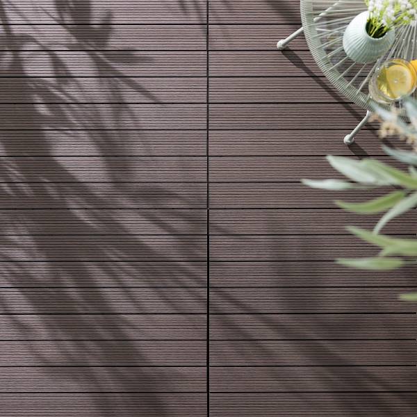 Terrassenfliese Thish 6er-Set - Kaffeebraun